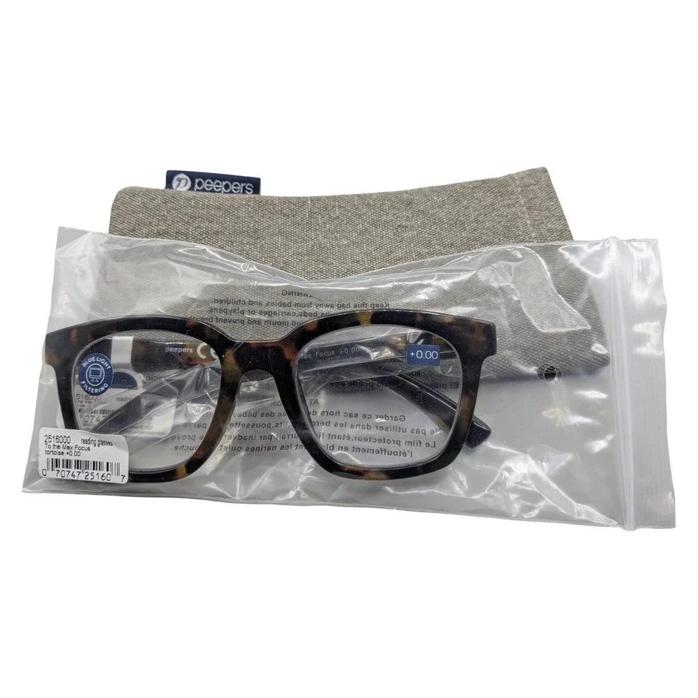 Peepers‎ To the Max Focus Blue Light Filtering Glasses Tortoise 2516000 +0.00